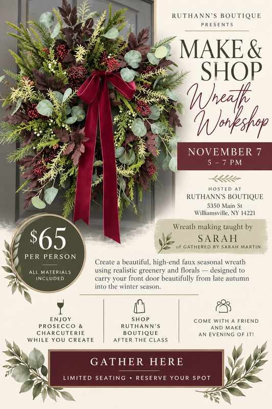 RuthAnn’s Gathered Make & Shop Wreath Workshop