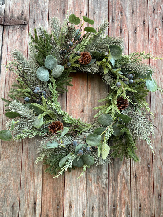 Rustic Winter Evergreen Wreath