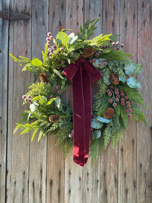 Sugared Berries & Eucalyptus Winter Wreath
