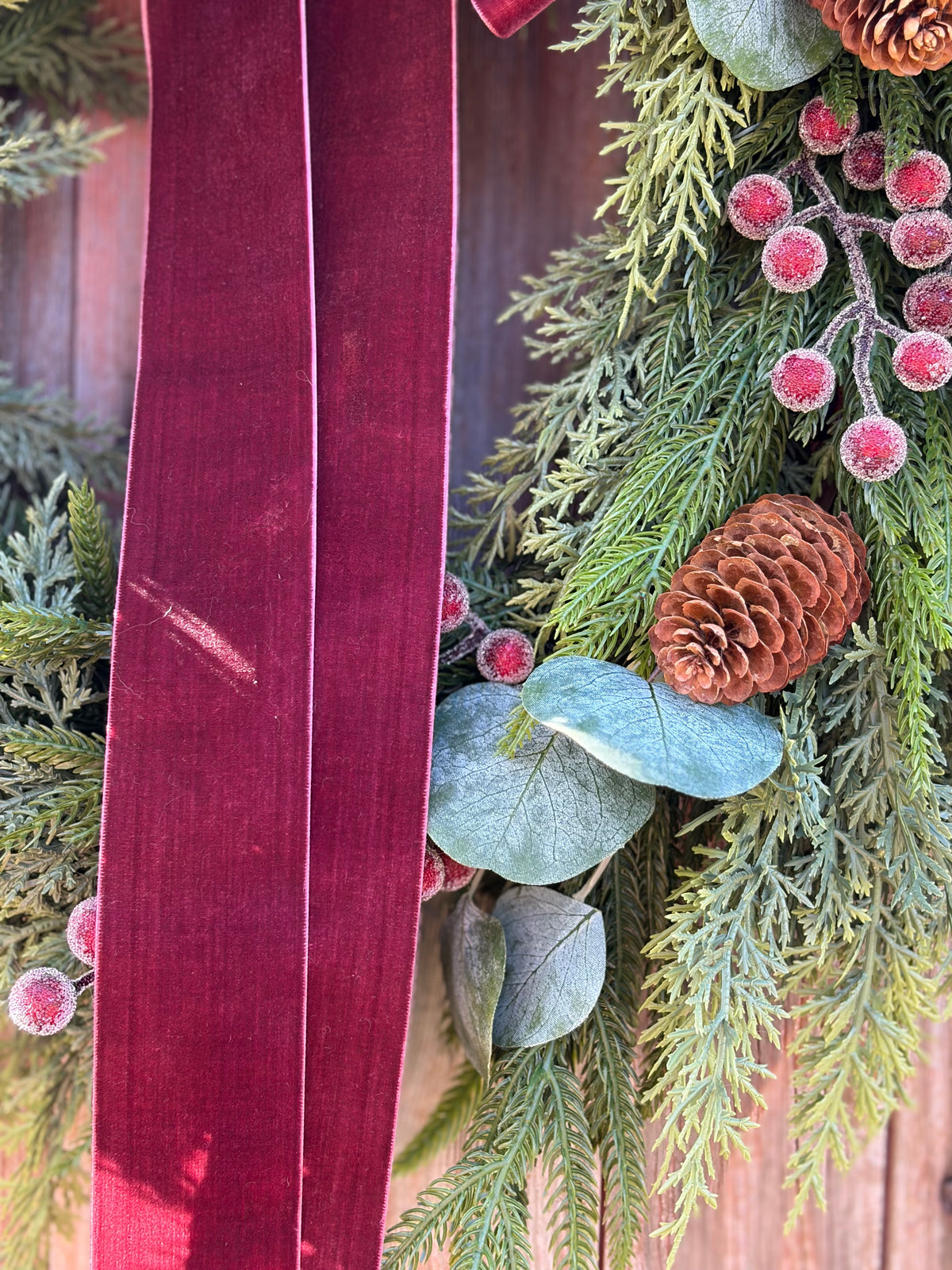Sugared Berries & Eucalyptus Winter Wreath