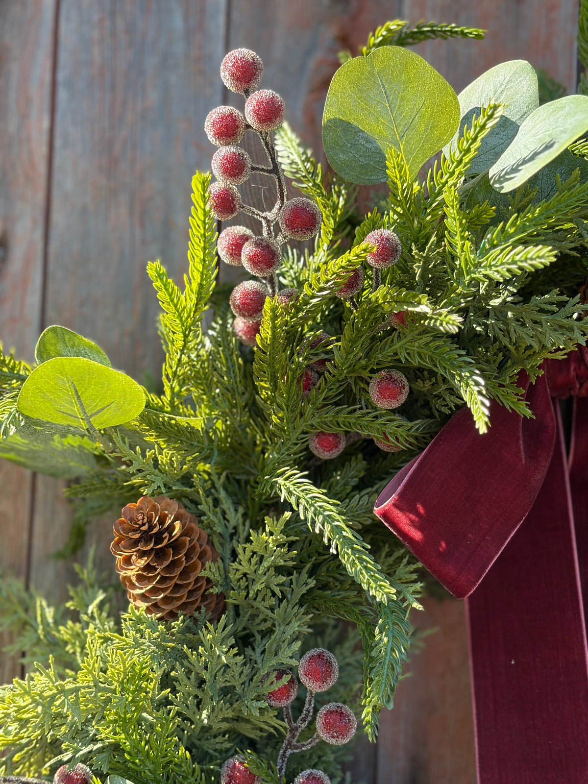 Sugared Berries & Eucalyptus Winter Wreath