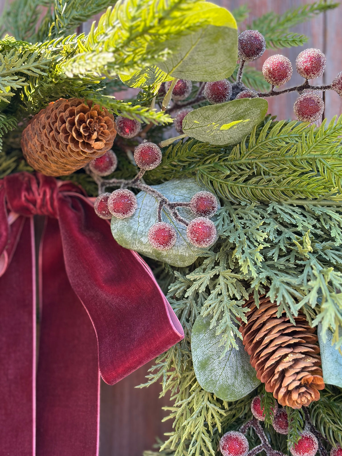 Sugared Berries & Eucalyptus Winter Wreath