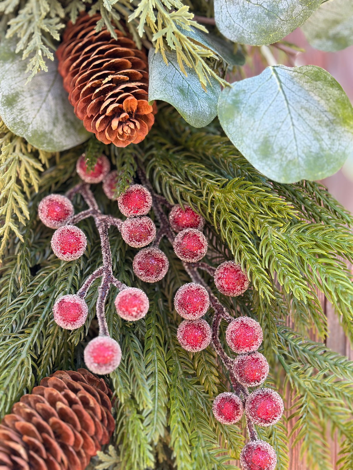 Sugared Berries & Eucalyptus Winter Wreath