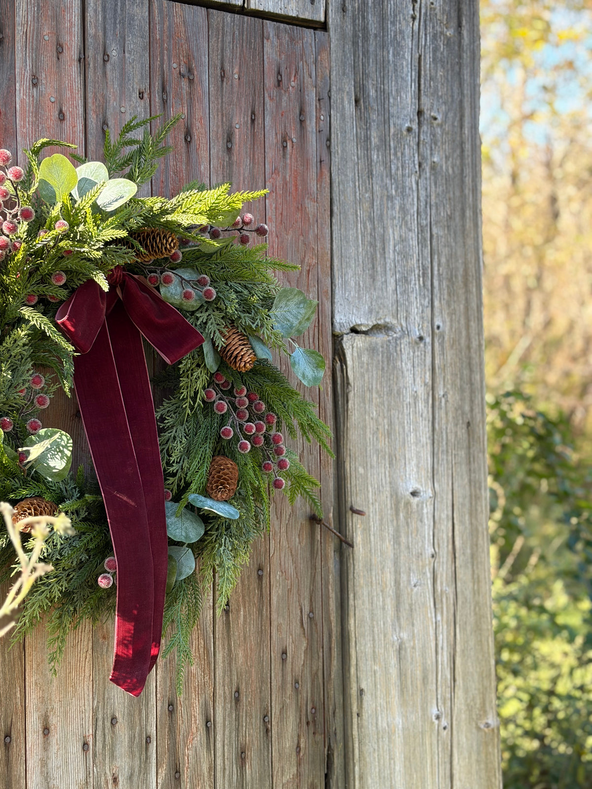 Sugared Berries & Eucalyptus Winter Wreath