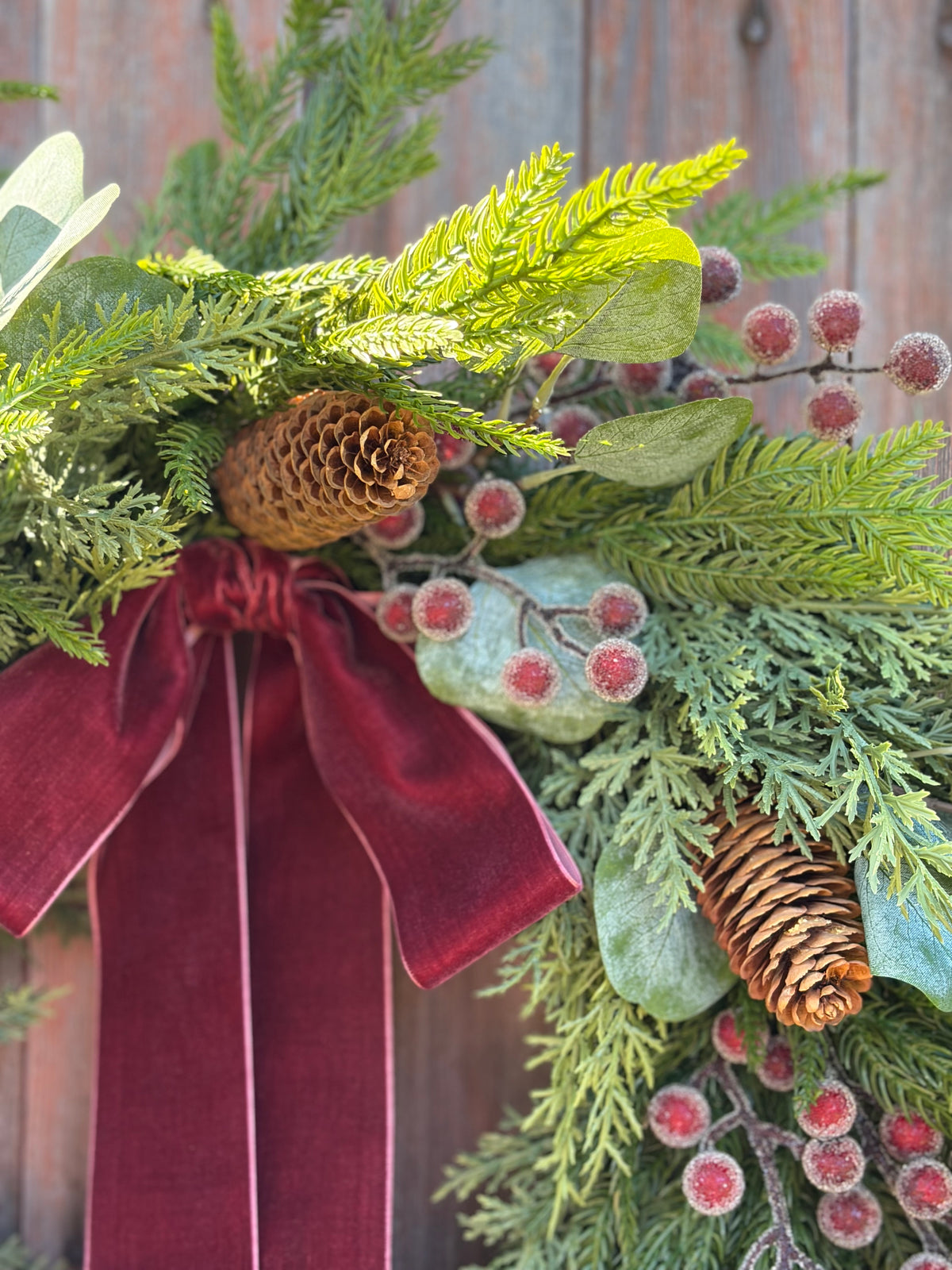 Sugared Berries & Eucalyptus Winter Wreath